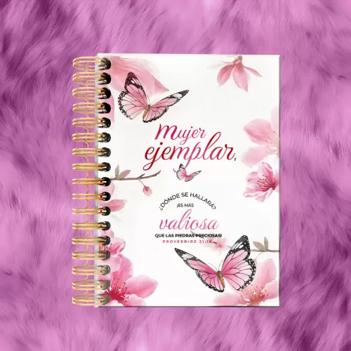 LIBRETA DE ANILLAS CON ELASTICO MUJER EJEMPLAR