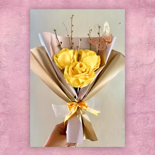 Ramo c/ 3 rRosas Amarillas Eternas