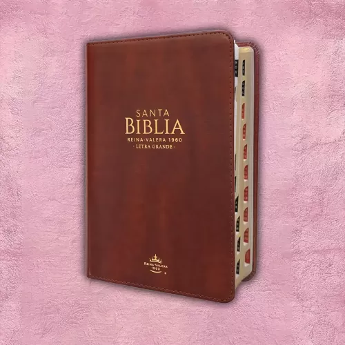 Biblia Letra grande - Marron con filo dorado